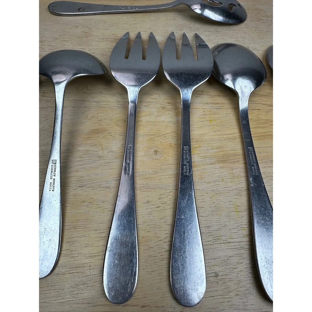Stanley Roberts Stainless Flatware 7 Replacement Pieces Satin Modern Taiwan‎ SRB